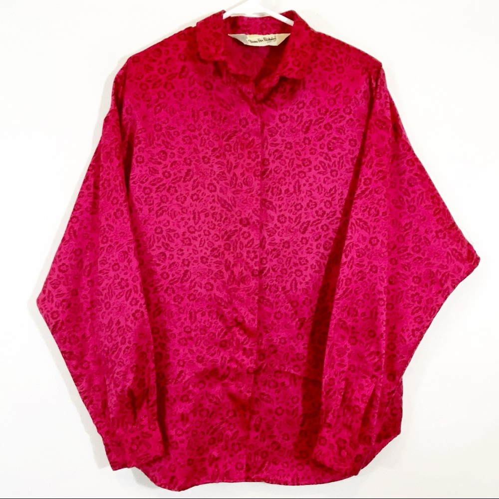 Hot Pink DVF BUTTON DOWN BLOUSE 10